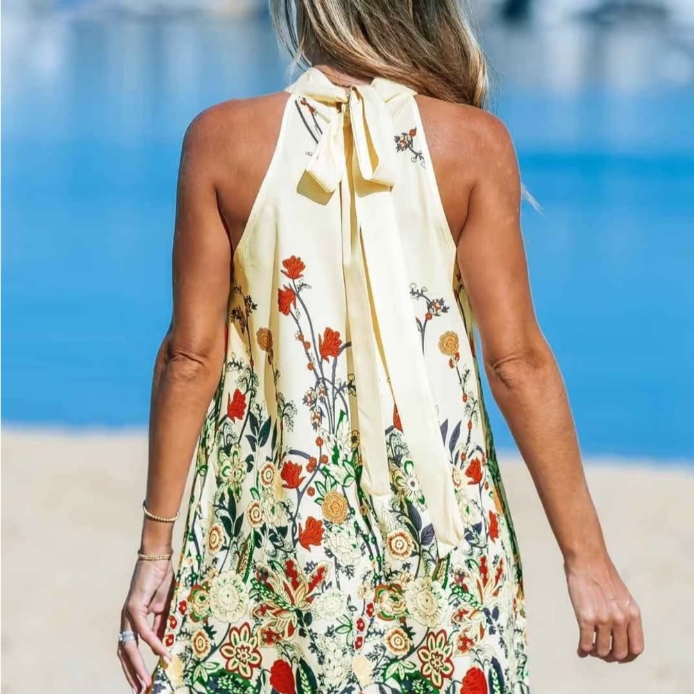 Cupshe New Floral Halter Dress